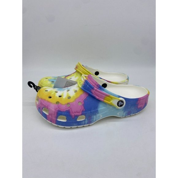 Crocs Clogs Unisex M10 W12 Multi Classic Tie Dye‎ Graphic Slip On Outdoor NWT - Picture 1 of 7